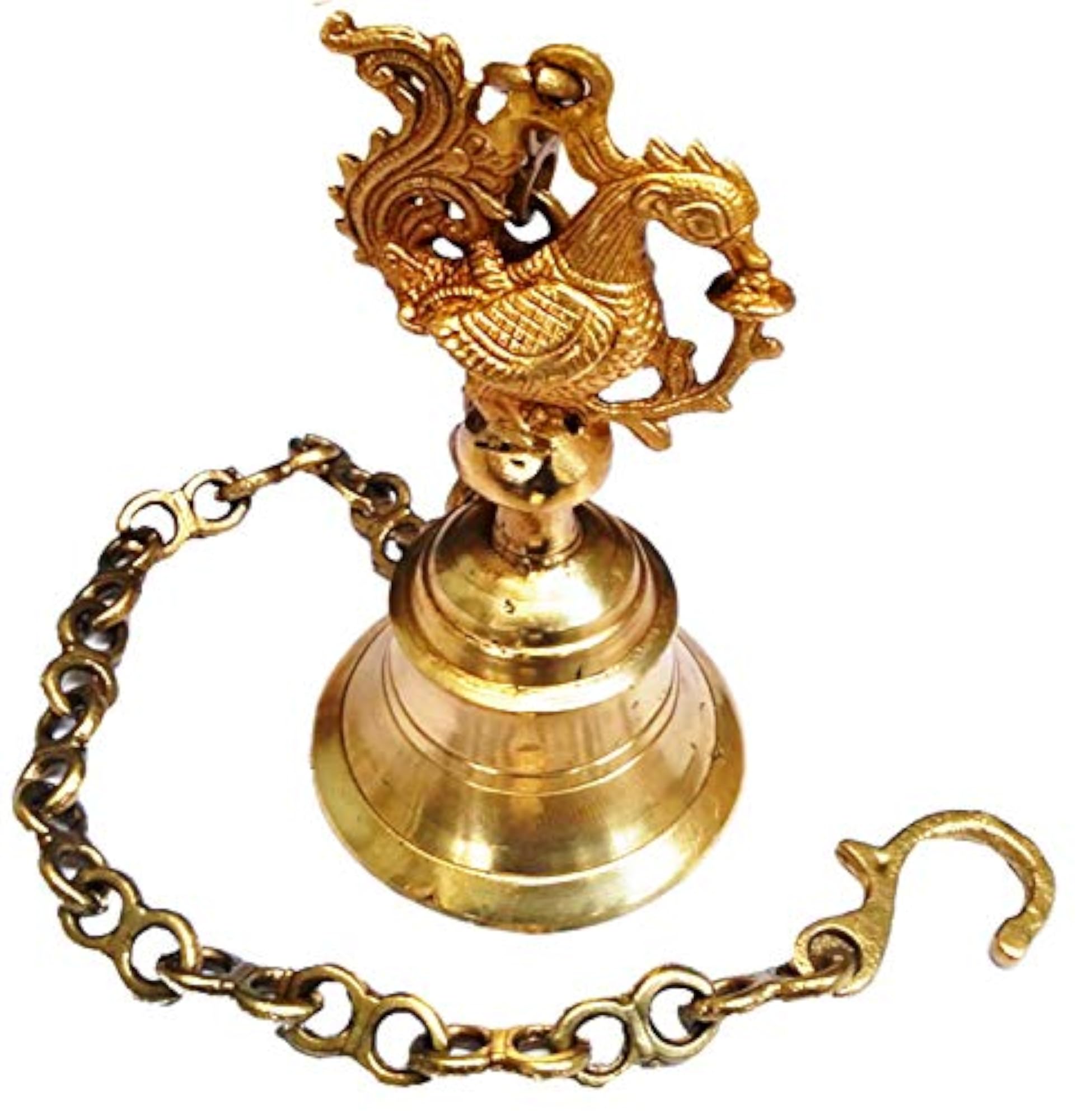 Handcrafted Brass Peacock Design Hanging Bell